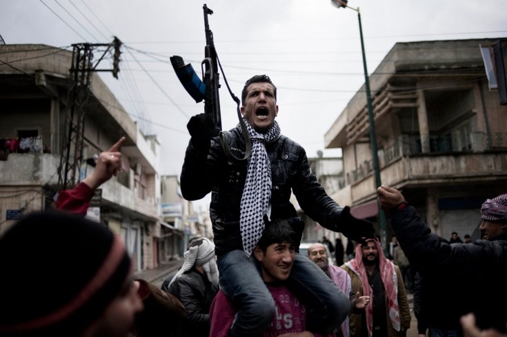 مظاهرة مناهضة للحكومة في بلدة القصير، 27 كانون الثاني/يناير 2012