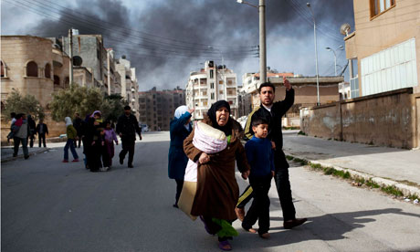 family escapes in Idlib