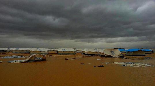 The Zaatari lake.. aka Zaatari Syrian refugee camp in Jordan